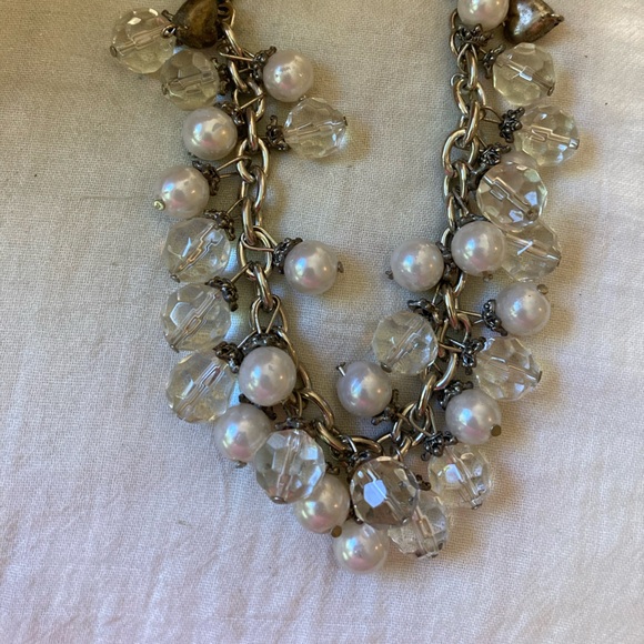 Vintage Faux Pearls and Glass Crystal Beads Cha-Cha Charm Bracelet - Picture 5 of 9